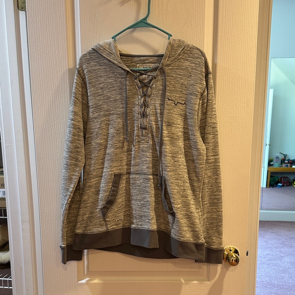 Kimes Ranch Lace-Up Gray Sweatshirt